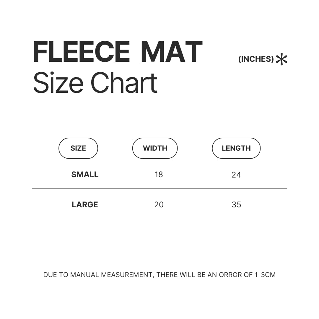 Fleece Mat Size Chart - Ed Sheeran UK Shop