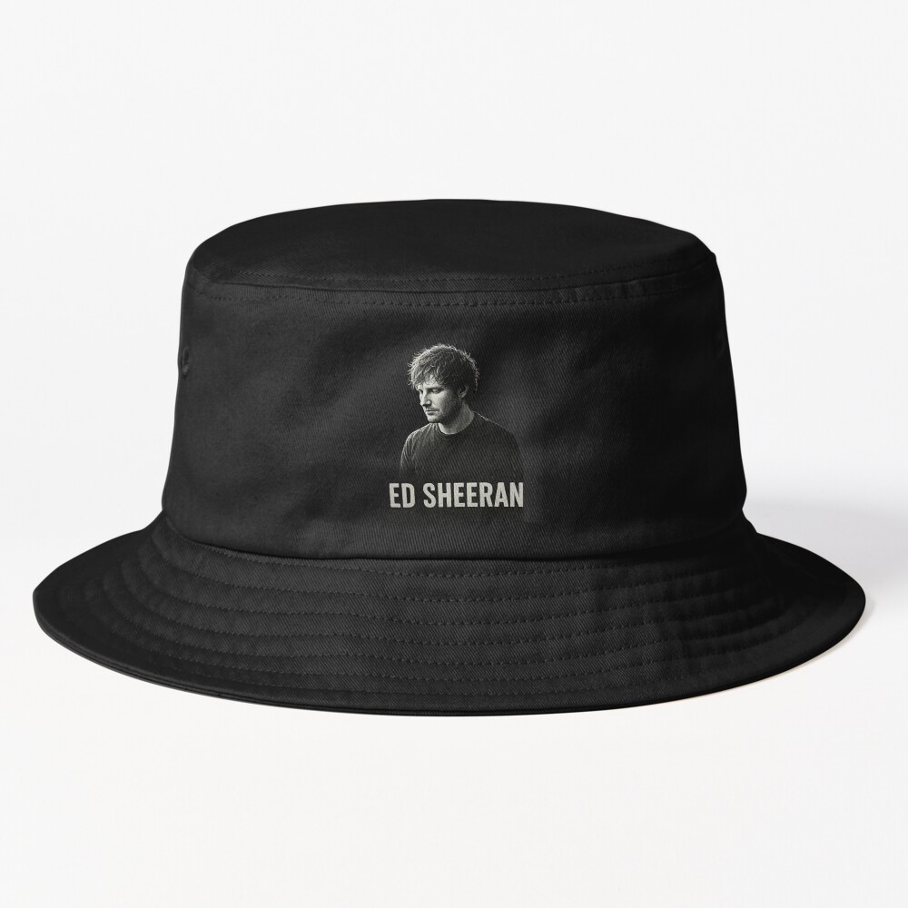 Ed Sheeran Portrait Black And White Bucket Hat